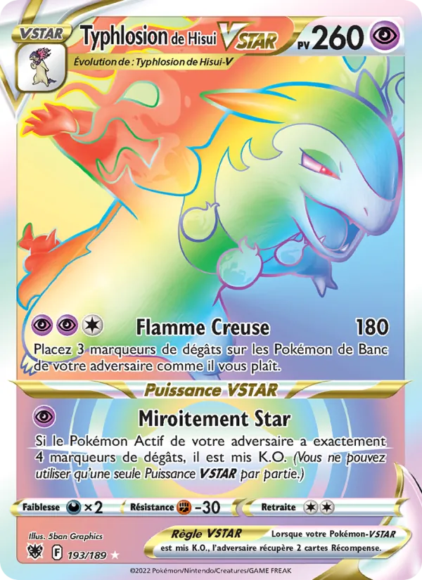 Carte Typhlosion de Hisui VSTAR 193/189 – Astres Radieux