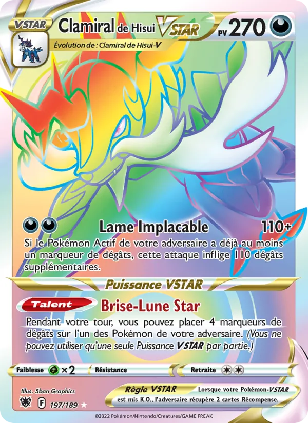 Carte Clamiral de Hisui VSTAR 197/189 – Astres Radieux