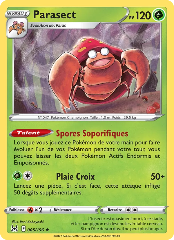 Carte Parasect 005/196 – Origine Perdue