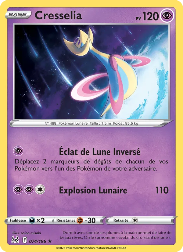 Carte Cresselia 074/196 – Origine Perdue
