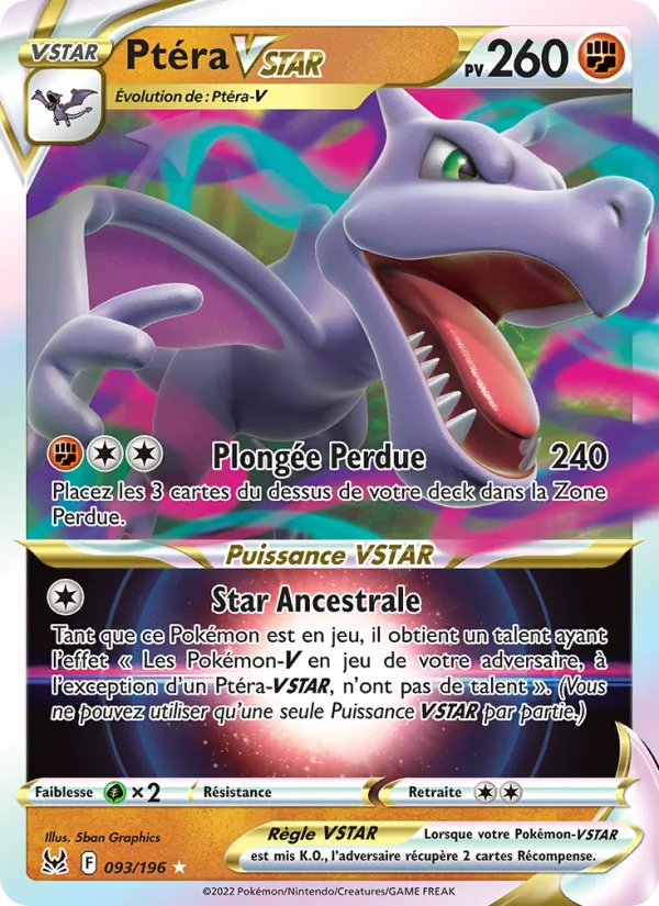 Carte Ptéra VSTAR 093/196 – Origine Perdue