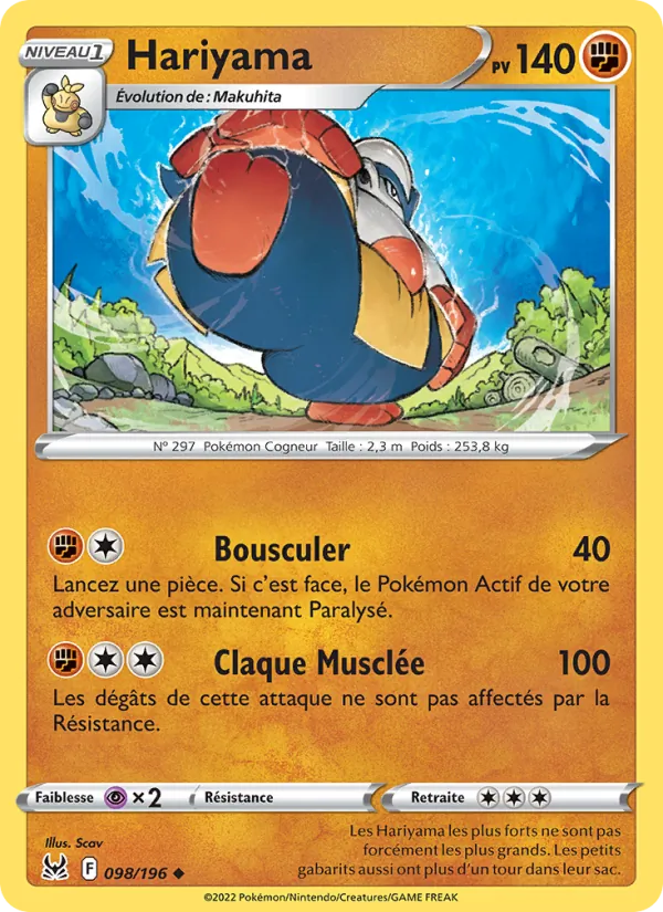Carte Hariyama 098/196 – Origine Perdue