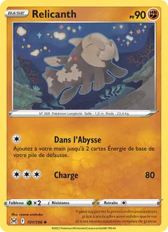 Carte Relicanth 101/196 – Origine Perdue