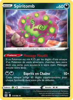 Carte Spiritomb 117/196 – Origine Perdue