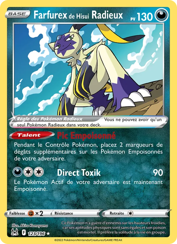 Carte Farfurex de Hisui Radieux 123/196 – Origine Perdue