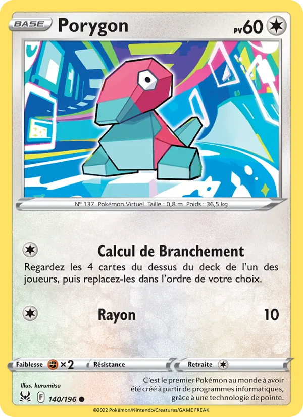 Carte Porygon 140/196 – Origine Perdue
