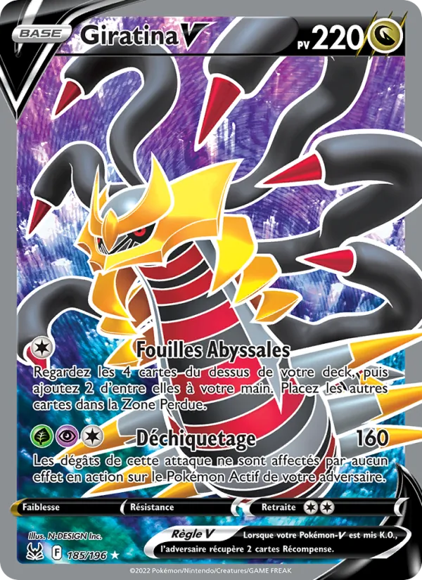 Carte Giratina V 185/196 – Origine Perdue