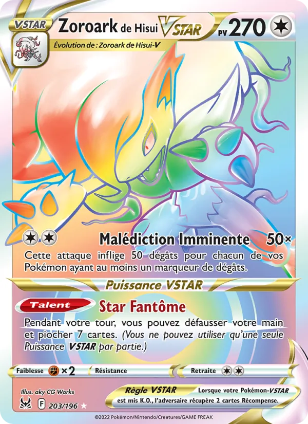 Carte Zoroark de Hisui VSTAR 203/196 – Origine Perdue