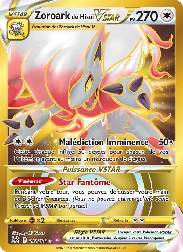 Carte Zoroark de Hisui VSTAR 213/196 – Origine Perdue