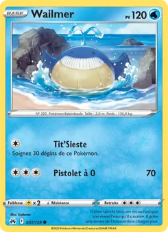 Carte Wailmer 031/159 – Zénith Suprême