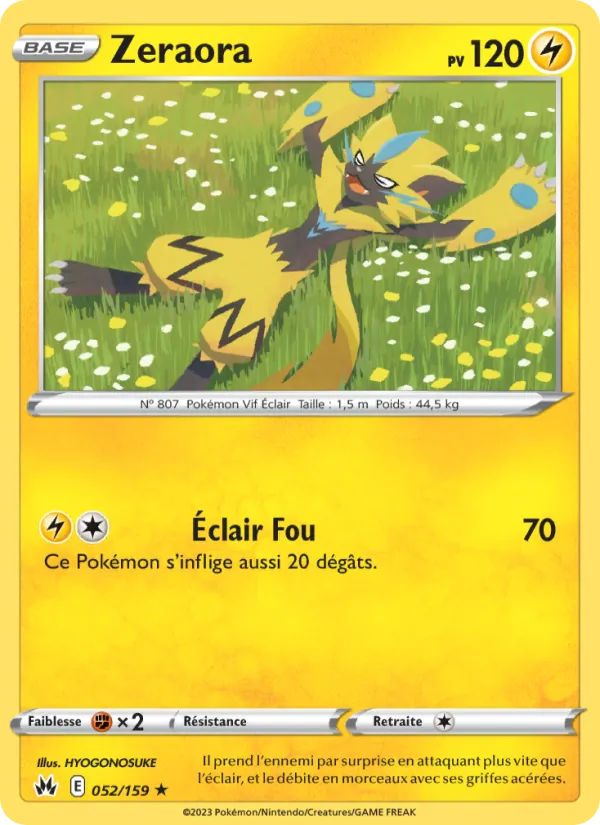 Carte Zeraora 052/159 – Zénith Suprême