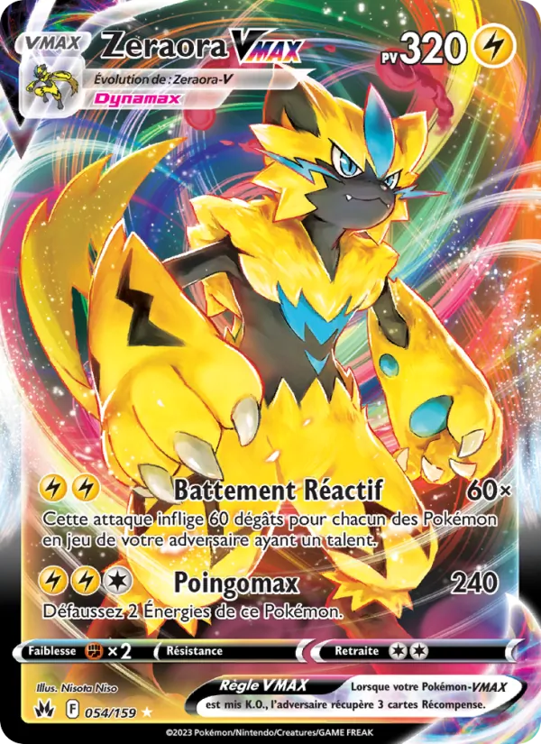 Carte Zeraora VMAX 054/159 – Zénith Suprême