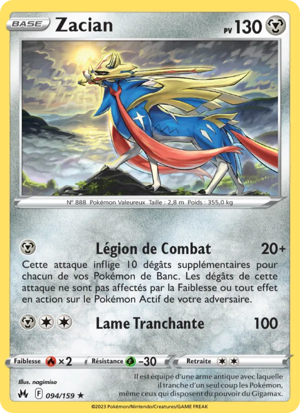 Carte Zacian 094/159 – Zénith Suprême