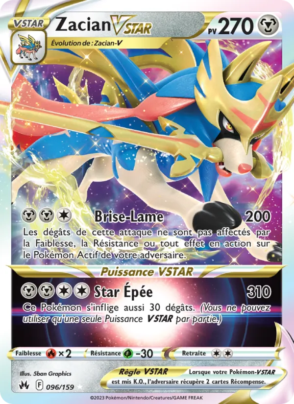 Carte Zacian VSTAR 096/159 – Zénith Suprême