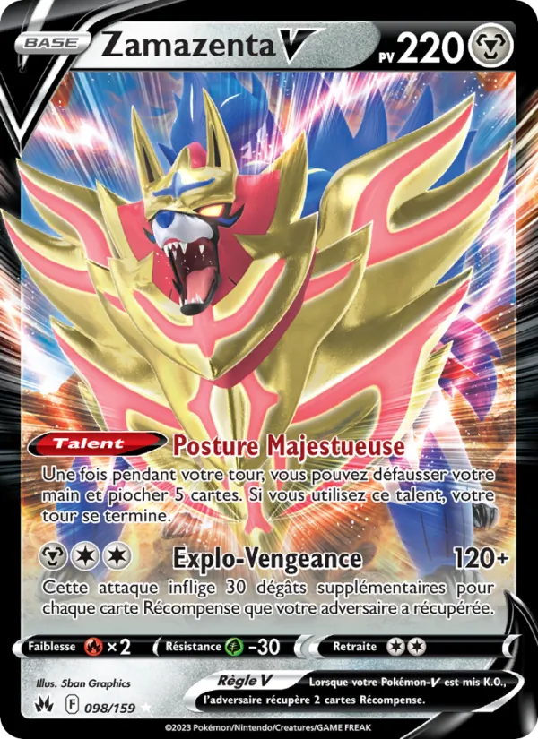 Carte Zamazenta V 098/159 – Zénith Suprême