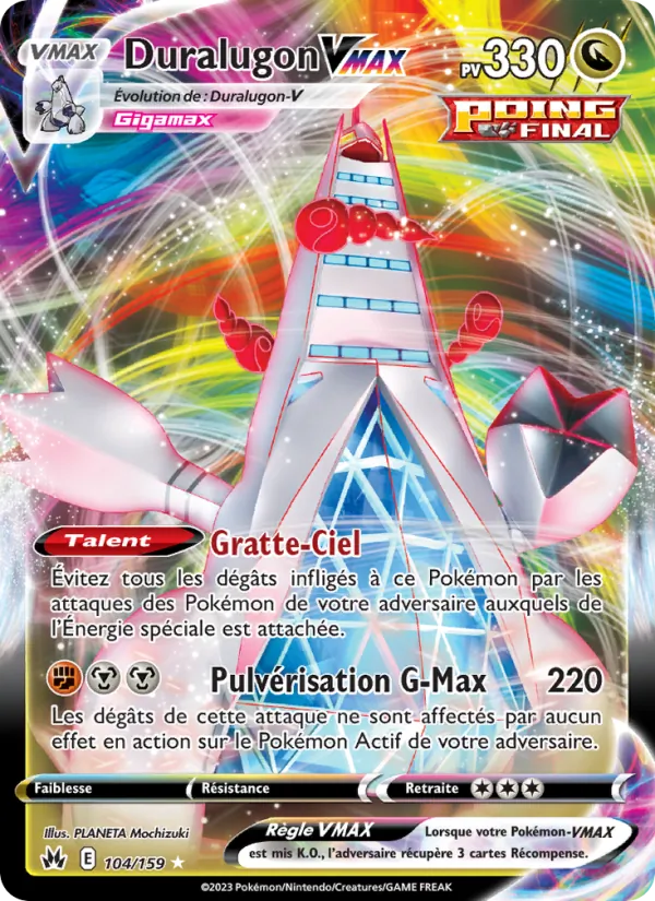 Carte Duralugon VMAX 104/159 – Zénith Suprême