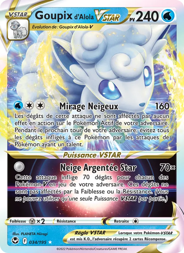 Carte Goupix d'Alola VSTAR 034/195 – Tempête Argentée