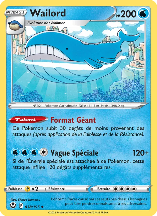 Carte Wailord 038/195 – Tempête Argentée