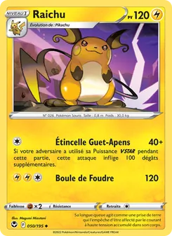 Carte Raichu 050/195 – Tempête Argentée
