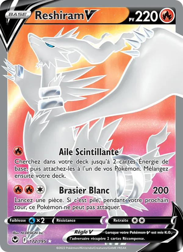 Carte Reshiram V 172/195 – Tempête Argentée