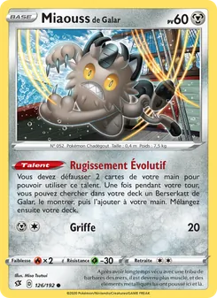 Carte Miaouss de Galar 126/192 – Clash des Rebelles