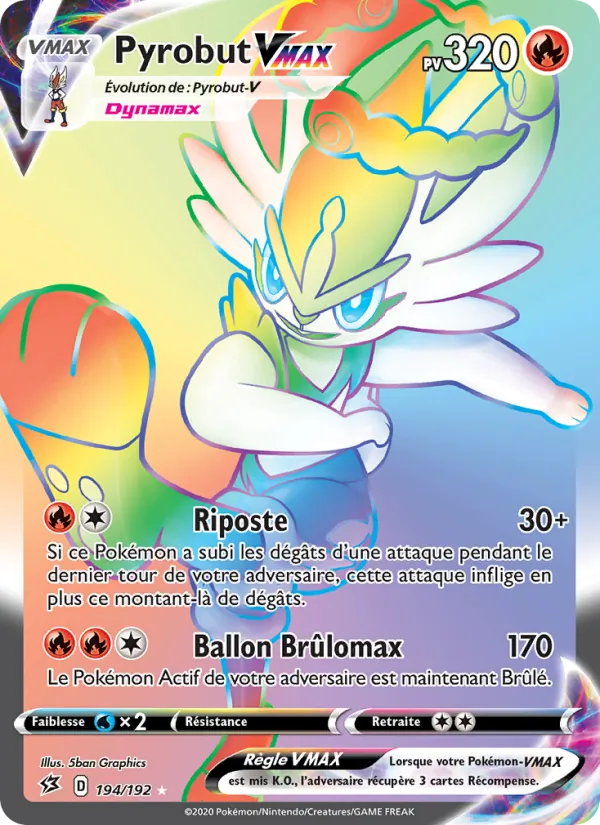 Carte Pyrobut VMAX 194/192 – Clash des Rebelles