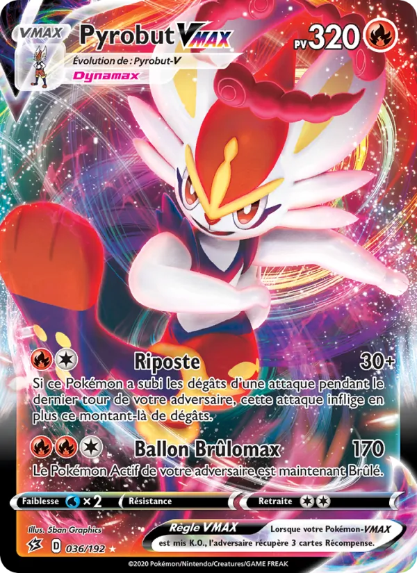 Carte Pyrobut VMAX 36/192 – Clash des Rebelles