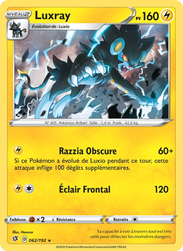 Carte Luxray 62/192 – Clash des Rebelles