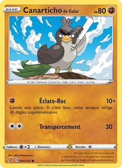Carte Canarticho de Galar 94/192 – Clash des Rebelles