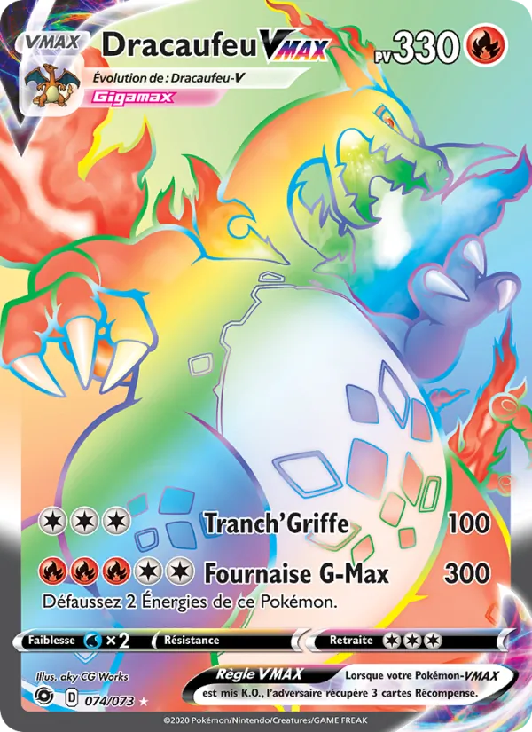Carte Dracaufeu VMAX 74/73 – La Voie du Maître