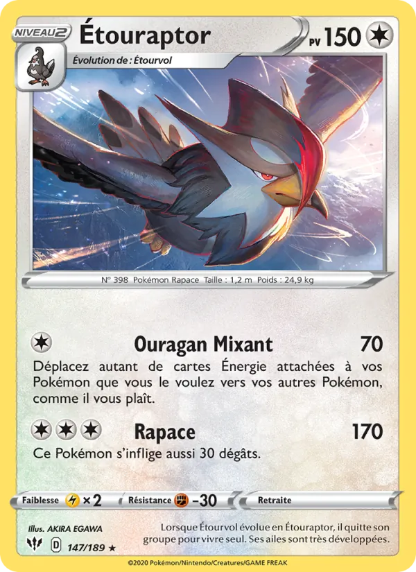 Carte Étouraptor 147/189 – Ténèbres Embrasées