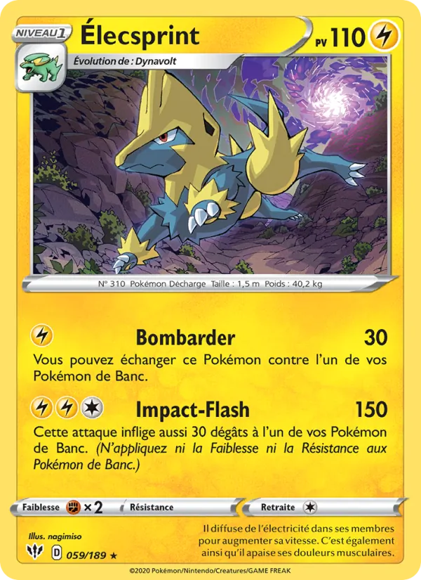 Carte Élecsprint 59/189 – Ténèbres Embrasées