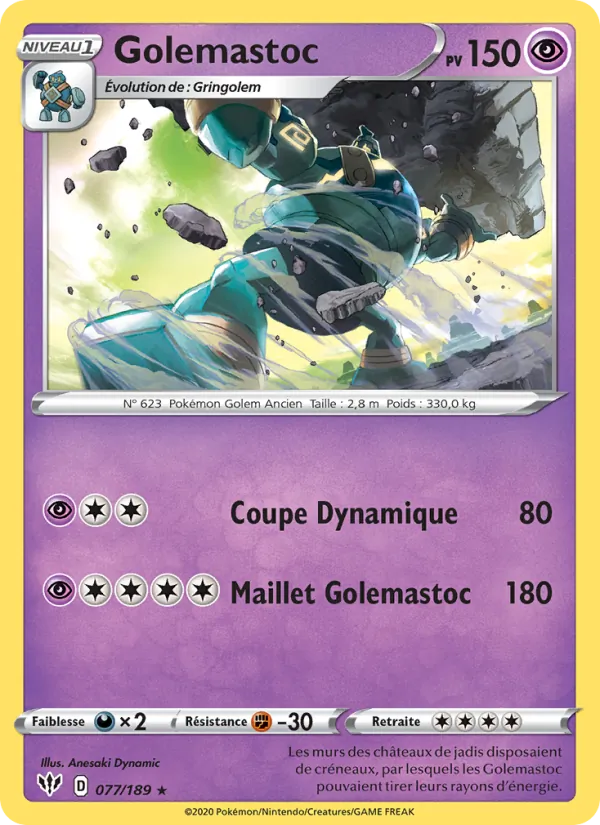 Carte Golemastoc 77/189 – Ténèbres Embrasées