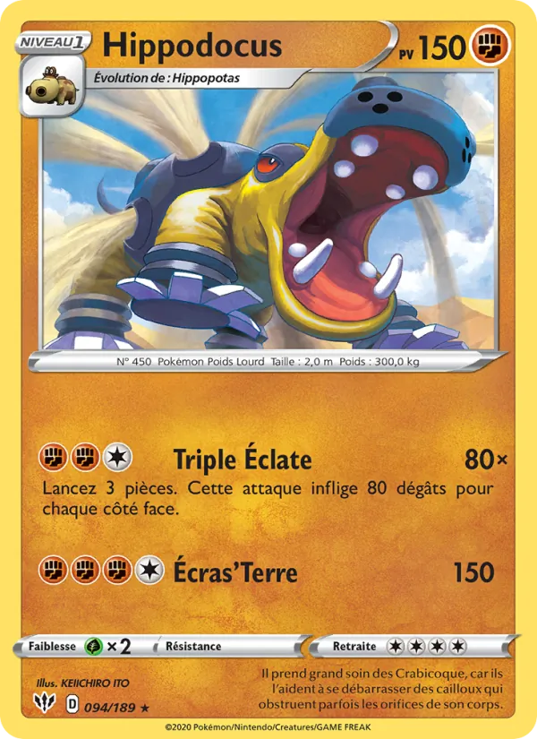 Carte Hippodocus 94/189 – Ténèbres Embrasées