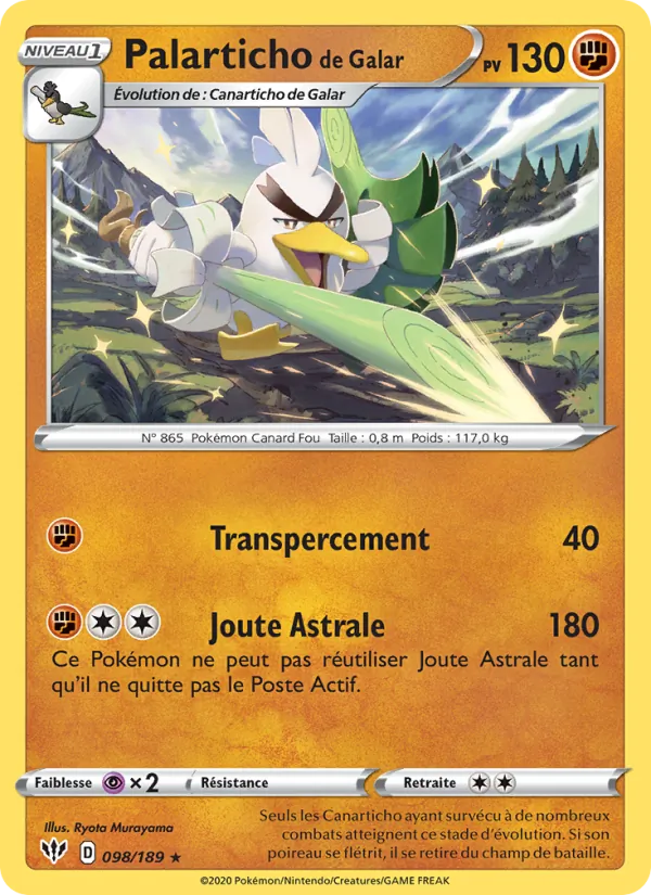 Carte Palarticho de Galar 98/189 – Ténèbres Embrasées