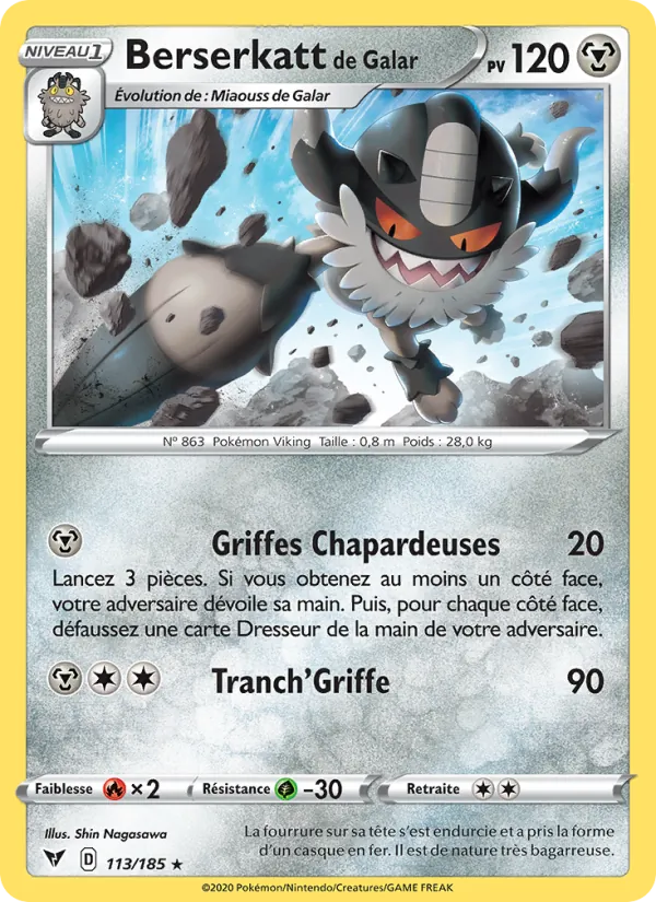 Carte Berserkatt de Galar 113/185 – Voltage Éclatant