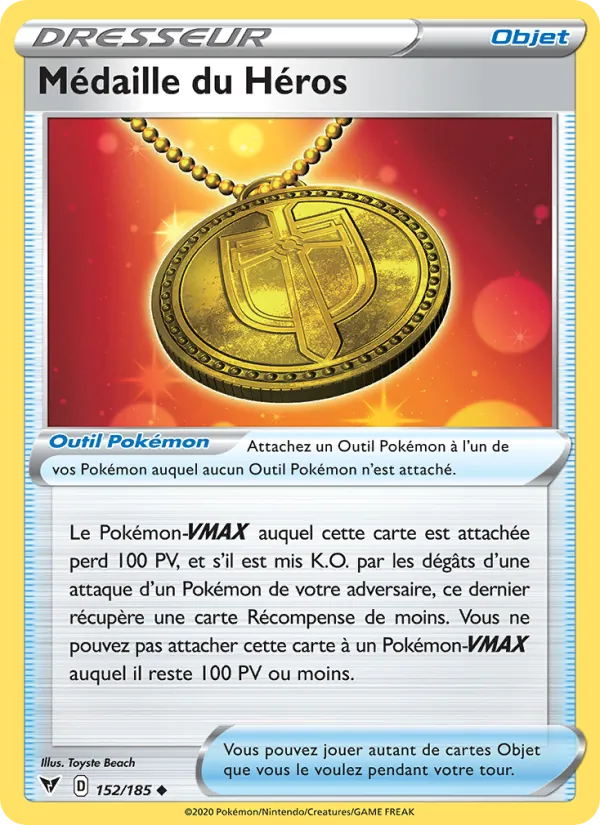 Carte Médaille du Héros 152/185 – Voltage Éclatant