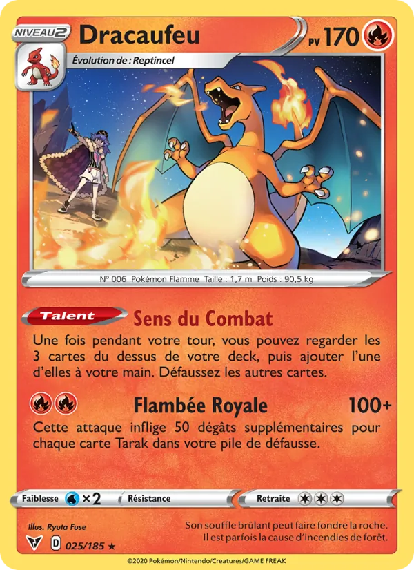 Carte Dracaufeu 25/185 – Voltage Éclatant