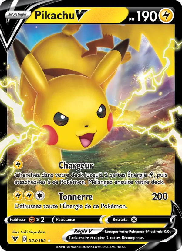 Carte Pikachu V 43/185 – Voltage Éclatant
