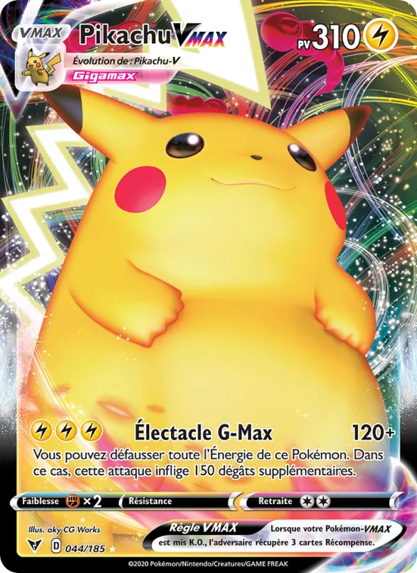 Carte Pikachu VMAX 44/185 – Voltage Éclatant