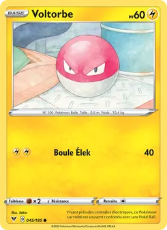 Carte Voltorbe 45/185 – Voltage Éclatant