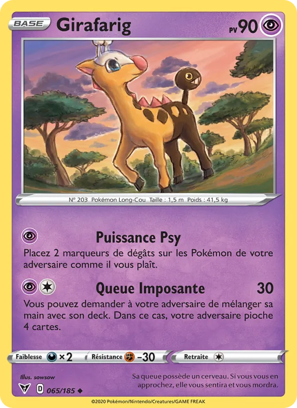 Carte Girafarig 65/185 – Voltage Éclatant