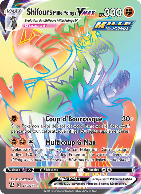 Carte Shifours Mille Poings VMAX 169/163 – Styles de Combat
