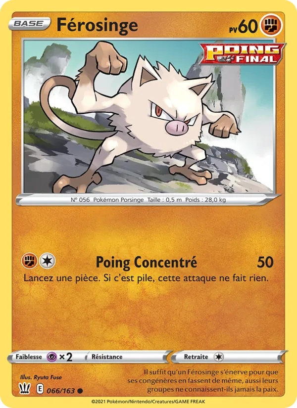 Carte Férosinge 66/163 – Styles de Combat