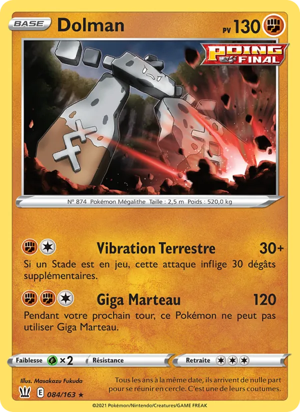 Carte Dolman 84/163 – Styles de combat