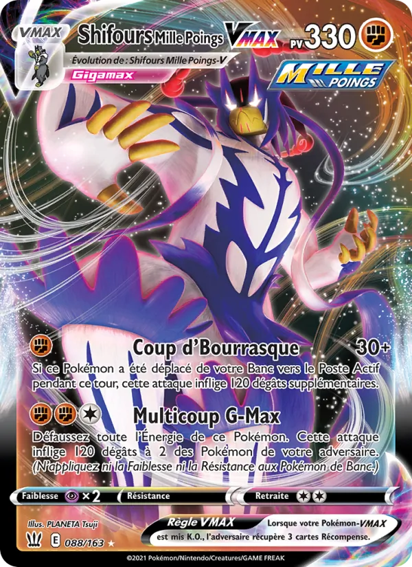 Carte Shifours Mille Poings VMAX 88/163 – Styles de Combat