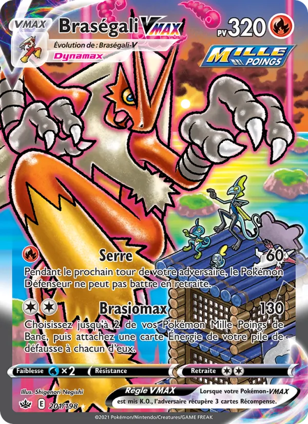 Carte Braségali VMAX 201/198 – Règne de Glace