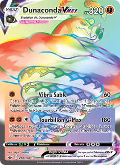 Carte Dunaconda VMAX 206/198 – Règne de Glace