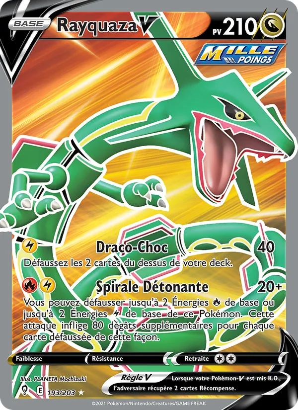 Carte Rayquaza V 193/203 – Évolution Céleste