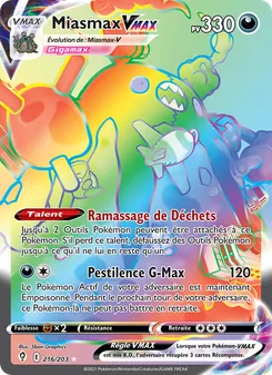 Carte Miasmax VMAX 216/203 – Évolution Céleste